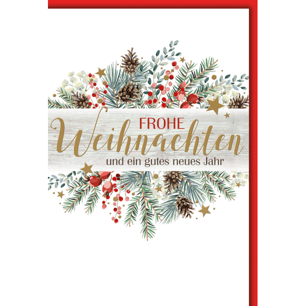 Weihnachten Weihnachtsgesteck gemalt Glückwunschkarte mit Umschlag