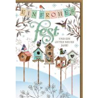 Weihnachten Vogelhäuschen frohes Fest...