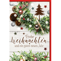 Weihnachten Festlicher Kranz Glückwunschkarte mit...