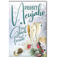 Neujahr Sektgläser Prosit Neujahr Glück und...