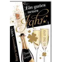 Neujahr Sektflasche und Gläser gutes neues Jahr...