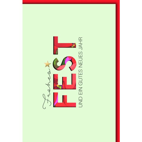 Weihnachten Frohes Fest gestanzt Weihnachtskarte mit Umschlag