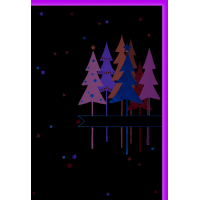 A Weihnachten Tannenbäume Weihnachtskarte mit Umschlag