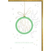 Weihnachten Kugel Sterne Zweig frohe Festtage...