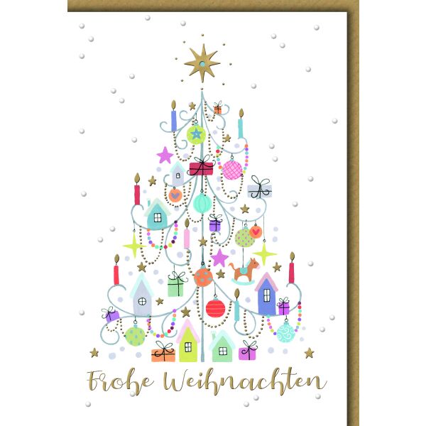 Weihnachten Weihnachtsbaum bunt Weihnachtskarte mit Umschlag