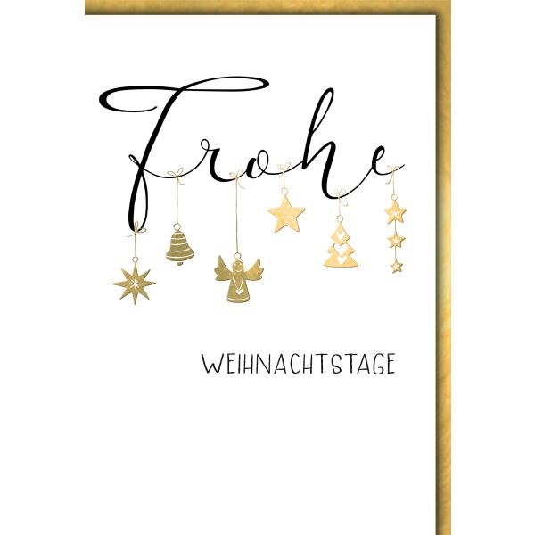 Weihnachten Weihnachtsanhänger gold Weihnachtskarte mit Umschlag