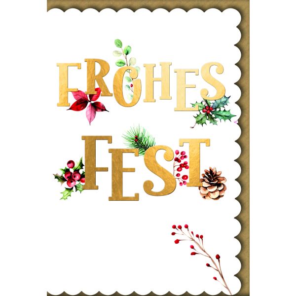 Weihnachten Frohes Fest mit Blüten frohes Fest Weihnachtskarte mit Umschlag