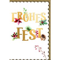 Weihnachten Frohes Fest mit Blüten frohes Fest...