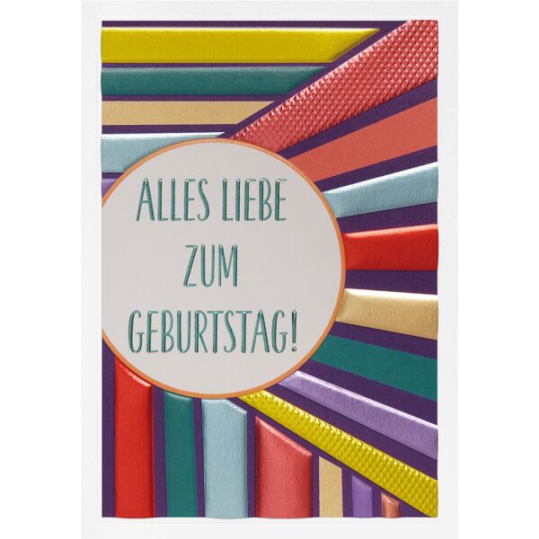 Geburtstag Prisma Collection unverpackte Glückwunschkarte mit Briefumschlag Alles Liebe Strahlen