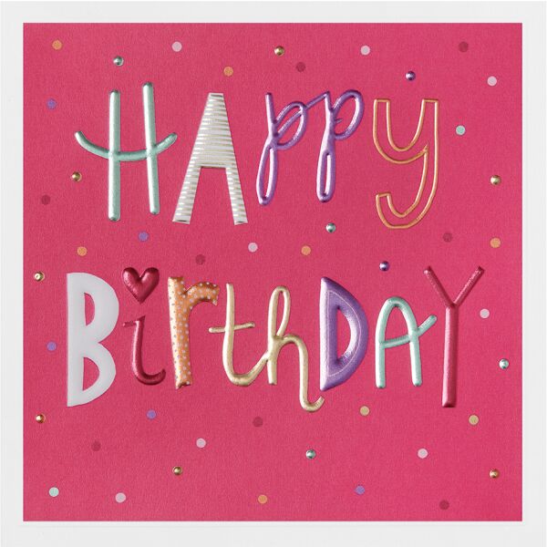Geburtstag Prisma Collection unverpackte Glückwunschkarte mit Briefumschlag Happy Birthday mit Prägung