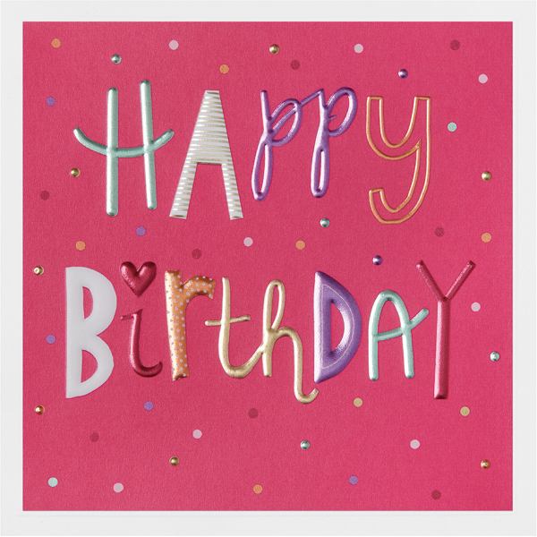 Geburtstag Prisma Collection unverpackte Glückwunschkarte mit Briefumschlag Happy Birthday mit Prägung