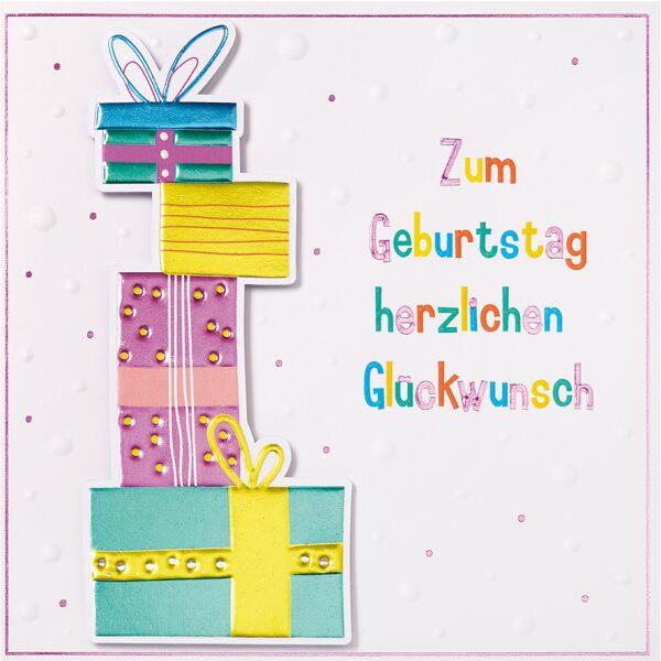 Geburtstag Prisma Collection unverpackte Glückwunschkarte mit Briefumschlag Geschenke Applikation