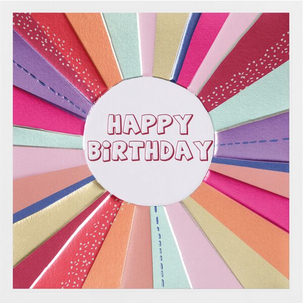 Geburtstag Prisma Collection unverpackte Glückwunschkarte mit Briefumschlag Happy Birthday Streifen Sonne