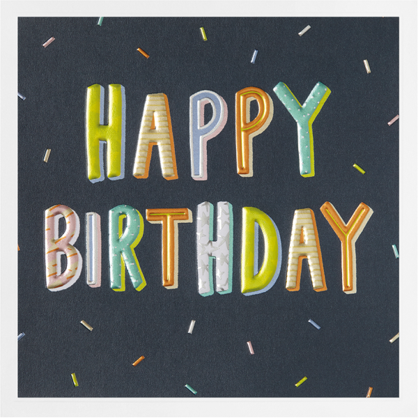 Geburtstag Prisma Collection unverpackte Glückwunschkarte mit Briefumschlag Bunte mit Prägung Happy Birthday