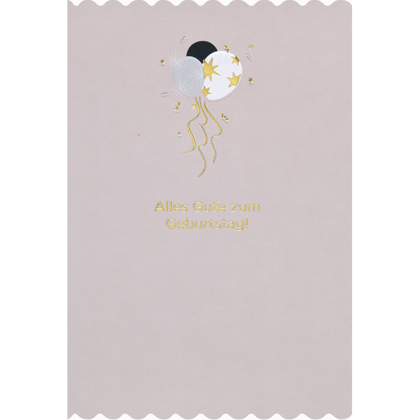 Geburtstag Simply Gold Collection unverpackte Glückwunschkarte mit Briefumschlag Luftballon mit Goldfolie Alles Gute zum Geburtstag!