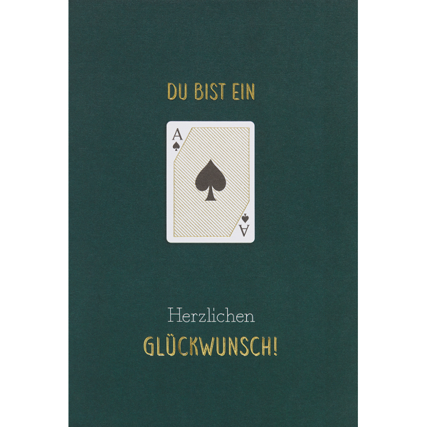 Allgemeine Wünsche Simply Gold Collection unverpackte Glückwunschkarte mit Briefumschlag Du bist ein Ass Karte