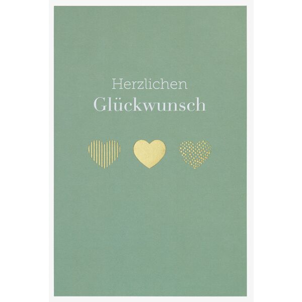 Geburtstag Simply Gold Collection unverpackte Glückwunschkarte mit Briefumschlag Herzlichen Glückwunsch Herzen