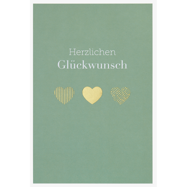 Geburtstag Simply Gold Collection unverpackte Glückwunschkarte mit Briefumschlag Herzlichen Glückwunsch Herzen