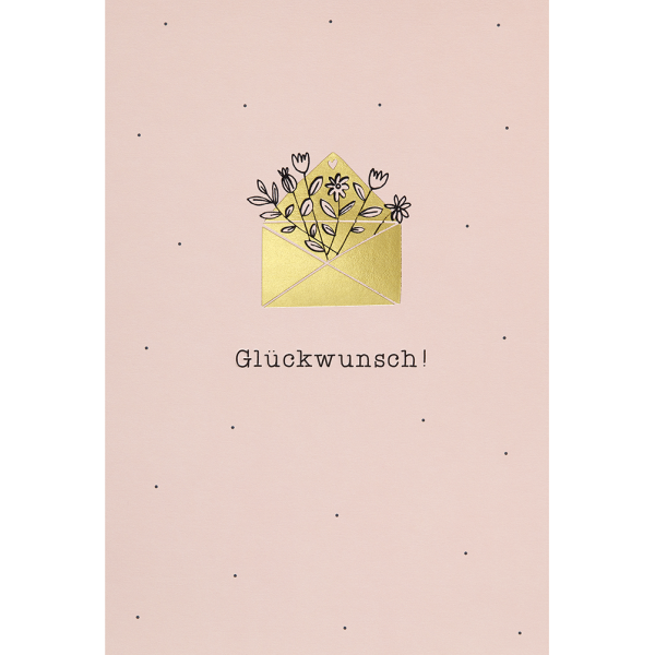 Allgemeine Wünsche Simply Gold Collection unverpackte Glückwunschkarte mit Briefumschlag Blumen in Geldumschlag Glückwunsch