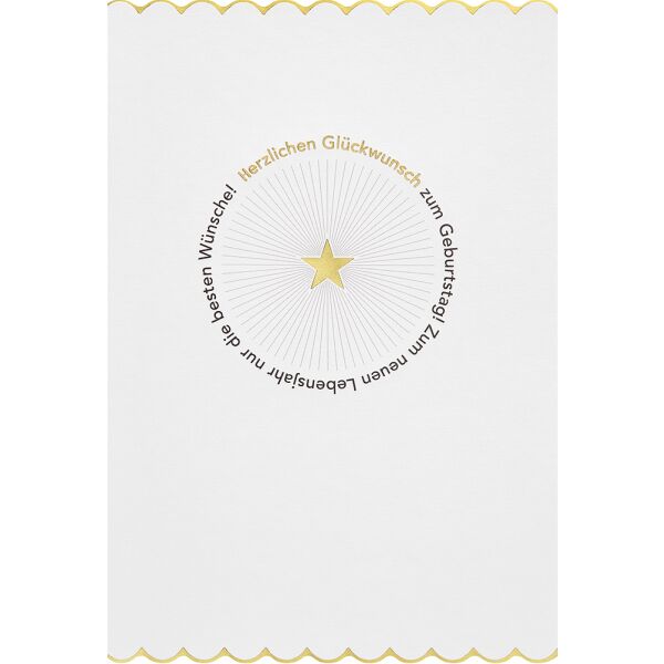 Geburtstag Simply Gold Collection unverpackte Glückwunschkarte mit Briefumschlag Herzlichen Glückwunsch Stern