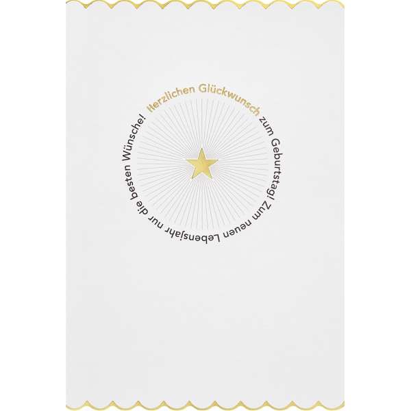 Geburtstag Simply Gold Collection unverpackte Glückwunschkarte mit Briefumschlag Herzlichen Glückwunsch Stern