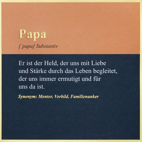 Allgemeine Wünsche Simply Gold Collection unverpackte Glückwunschkarte mit Briefumschlag Papa Mentor Vorbild Familienanker