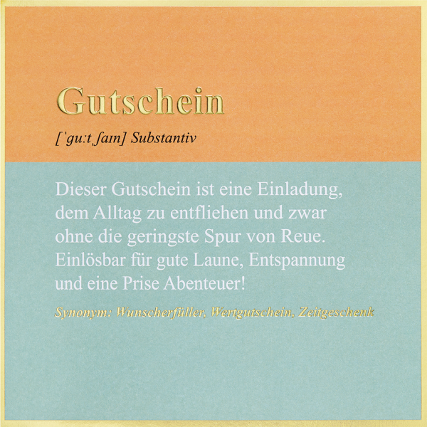Gutschein Simply Gold Collection unverpackte Gutscheinkarte mit Briefumschlag Gutschein Wunscherfüller Wertgutschein Zeitgeschenk