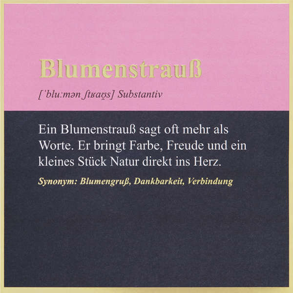 Allgemeine Wünsche Simply Gold Collection unverpackte Glückwunschkarte mit Briefumschlag Blumenstrauß Blumengrüße Dankbarkeit Verbindung