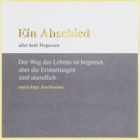 Trauer Kondolenz Beileidskarte mit Briefumschlag Simply...