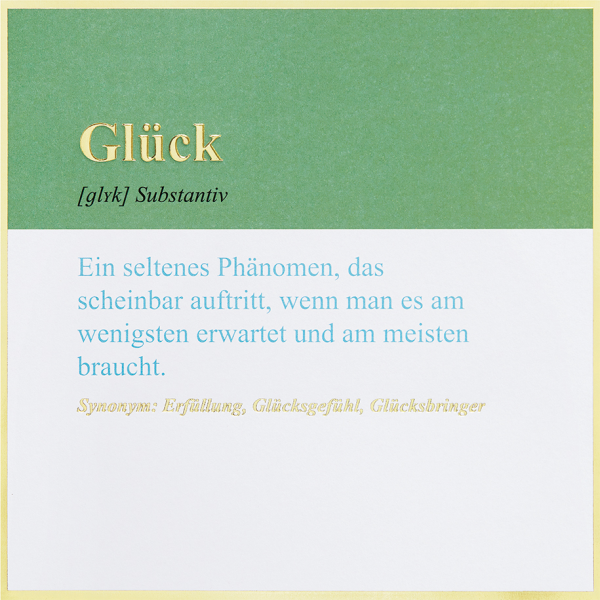 Allgemeine Wünsche Simply Gold Collection unverpackte Glückwunschkarte mit Briefumschlag Glück Erfüllung Glücksgefühl Glücksbringer