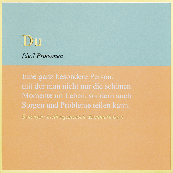Allgemeine Wünsche Simply Gold Collection unverpackte Glückwunschkarte mit Briefumschlag Du Lieblingsmensch Kummerkasten