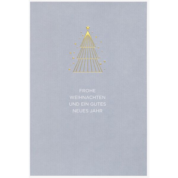 Weihnachten Simply Gold unverpackte Weihnachtskarten mit Briefumschlag Tannenbaum Stern in Goldfolie