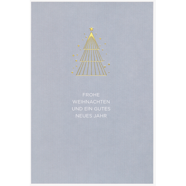 Weihnachten Simply Gold unverpackte Weihnachtskarten mit Briefumschlag Tannenbaum Stern in Goldfolie