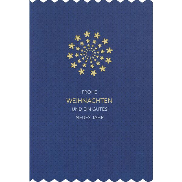 Weihnachten Simply Gold unverpackte Weihnachtskarten mit Briefumschlag Schneeflocke mit Goldfolie