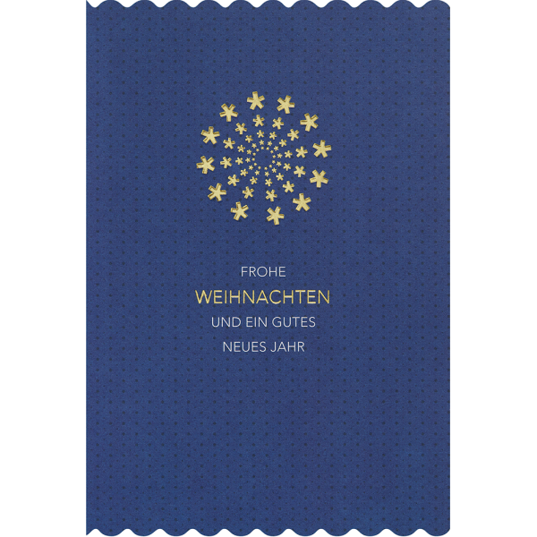 Weihnachten Simply Gold unverpackte Weihnachtskarten mit Briefumschlag Schneeflocke mit Goldfolie