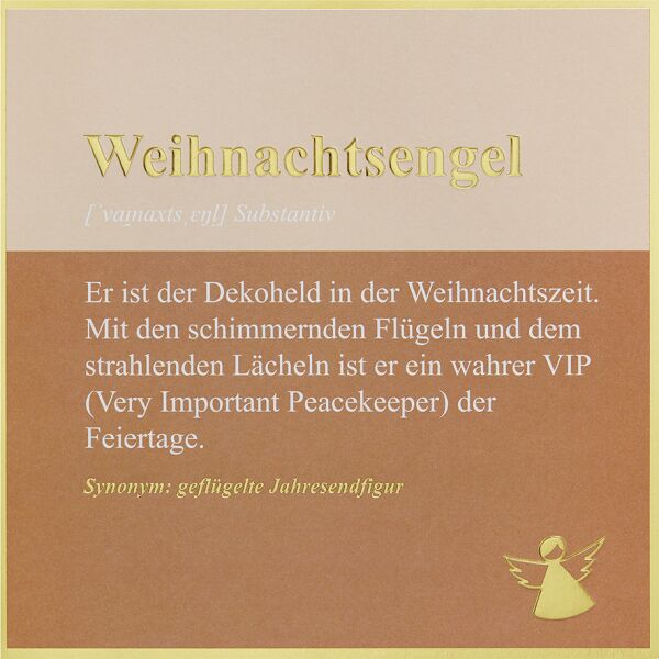 Weihnachten Simply Gold unverpackte Weihnachtskarten mit Briefumschlag Weihnachtsengel geflügelte Jahresendfigur