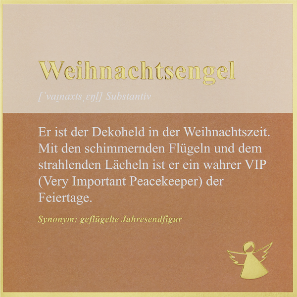 Weihnachten Simply Gold unverpackte Weihnachtskarten mit Briefumschlag Weihnachtsengel geflügelte Jahresendfigur