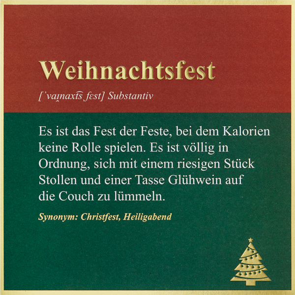 Weihnachten Simply Gold unverpackte Weihnachtskarten mit Briefumschlag Weihnachtsfest Christfest Heiligabend