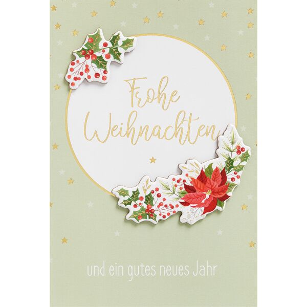 Weihnachten Feelings Collection unverpackte Weihnachtskarten mit Briefumschlag Weihnachtsstern Mistelzweig Frohe Weihnachten