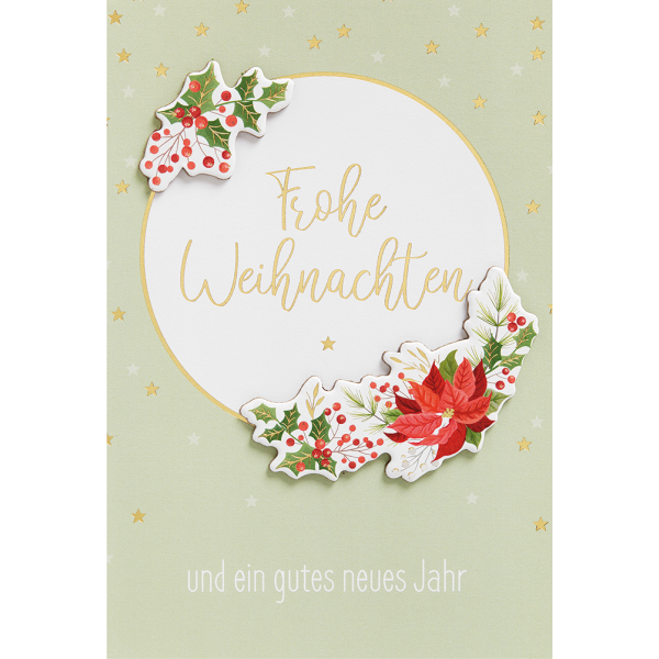 Weihnachten Feelings Collection unverpackte Weihnachtskarten mit Briefumschlag Weihnachtsstern Mistelzweig Frohe Weihnachten