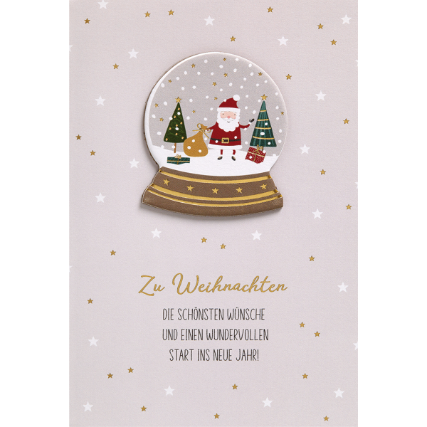 Weihnachten Feelings Collection unverpackte Weihnachtskarten mit Briefumschlag Schneekugel Weihnachtsmann die schönsten Wünsche