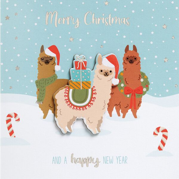 Weihnachten Feelings Collection unverpackte Weihnachtskarten mit Briefumschlag Lama Geschenke Merry Christmas