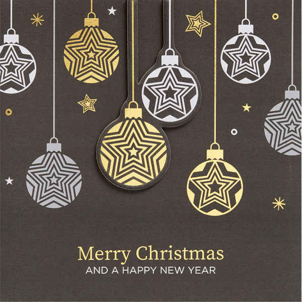 Weihnachten Feelings Collection unverpackte Weihnachtskarten mit Briefumschlag Christbaumkugeln Merry Christmas
