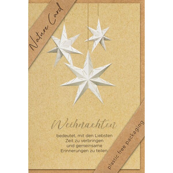 Weihnachten Nature Cards unverpackte Weihnachtskarten mit Briefumschlag Weihnachtsstern Mistelzweig Frohe Weihnachten