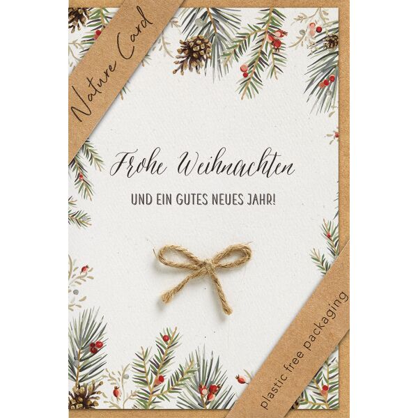 Weihnachten Nature Cards unverpackte Weihnachtskarten mit Briefumschlag Schneemann Frohe Weihnachten