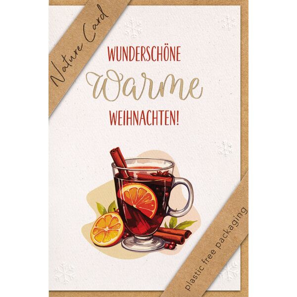 Weihnachten Nature Cards unverpackte Weihnachtskarten mit Briefumschlag Wunderschöne warme Weihnachten