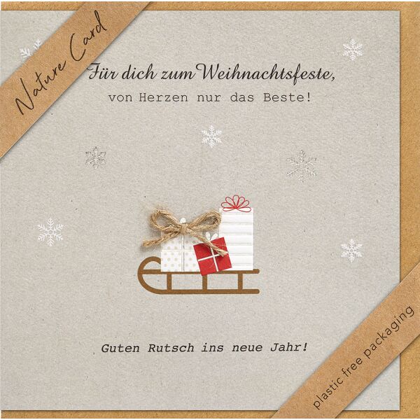 Weihnachten Nature Cards unverpackte Weihnachtskarten mit Briefumschlag Pinguine Eisbär kuschelige Weihnachten