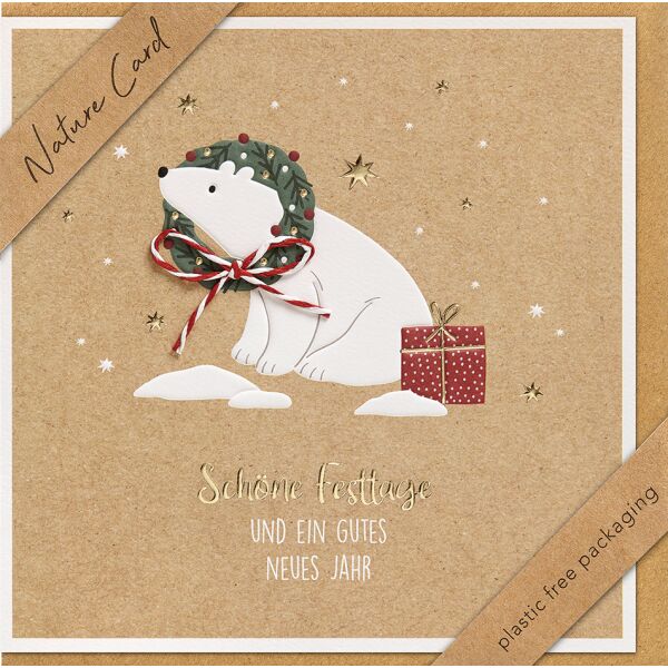 Weihnachten Nature Cards unverpackte Weihnachtskarten mit Briefumschlag Christbaumkugeln Merry Christmas