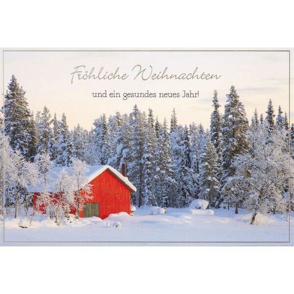 Weihnachten unverpackte Weihnachtskarten mit Briefumschlag Winterlandschaft Wald