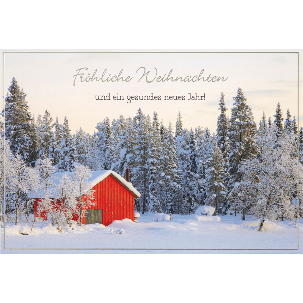 Weihnachten unverpackte Weihnachtskarten mit Briefumschlag Winterlandschaft Wald